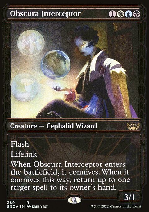 Obscura Interceptor (Showcase Golden Age Gilded Foil) [Streets of New Capenna]