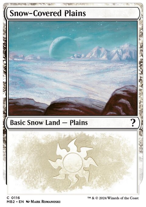 Snow-Covered Plains (White Border) [Mystery Booster 2]