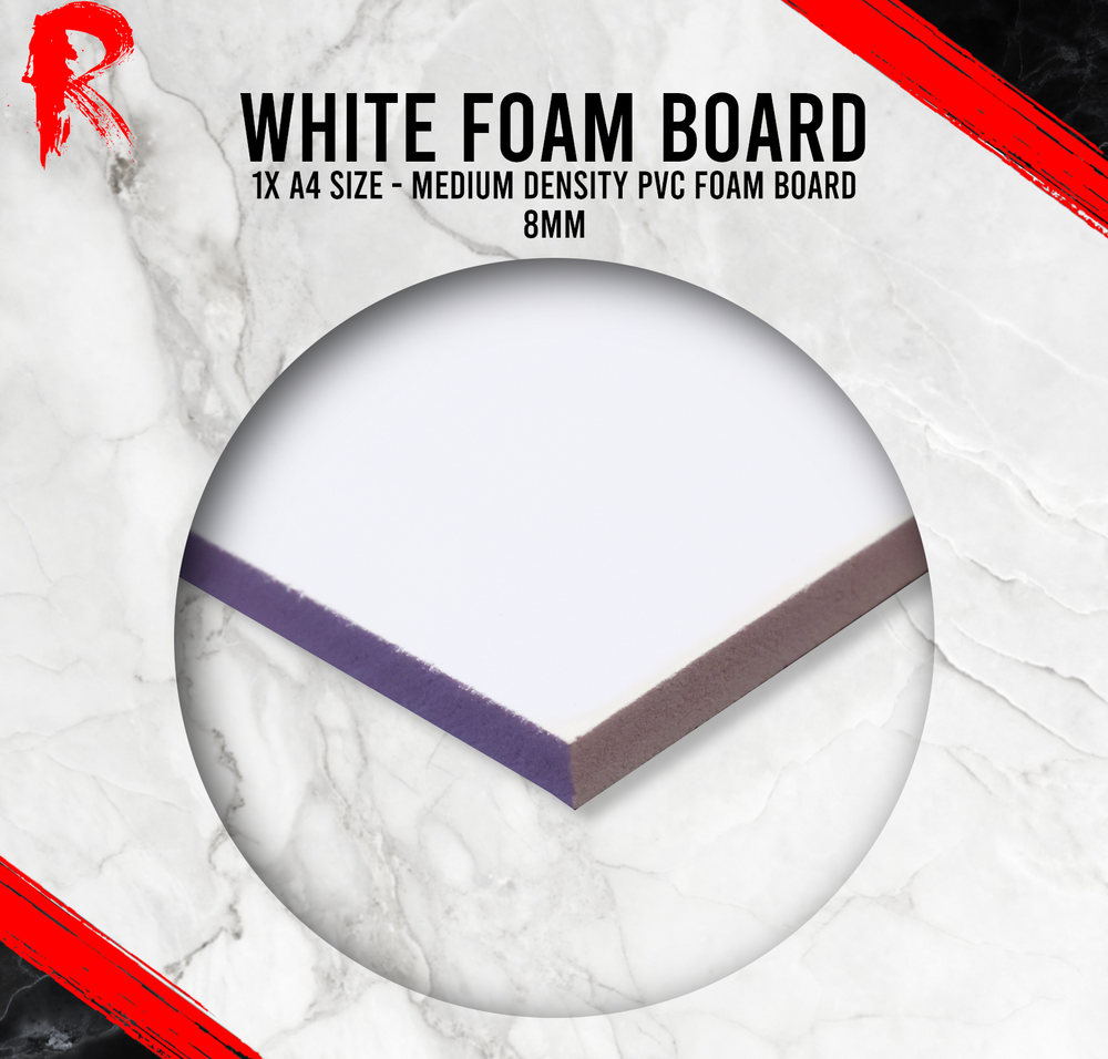 White Foam Board - 1 x 8mm - Medium Density - Rigid