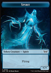 Spirit (0008) // Manifest Double-Sided Token [Duskmourn: House of Horror Tokens]