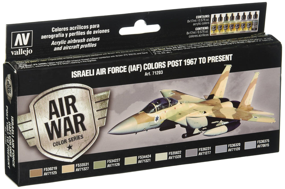 Vallejo Model Air - Israeli Air Force (Iaf) Colors Post 1967 To Present 8 Colour Set