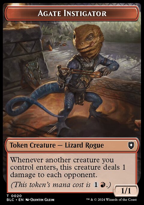 Agate Instigator // Rabbit Double-Sided Token [Bloomburrow Commander Tokens]