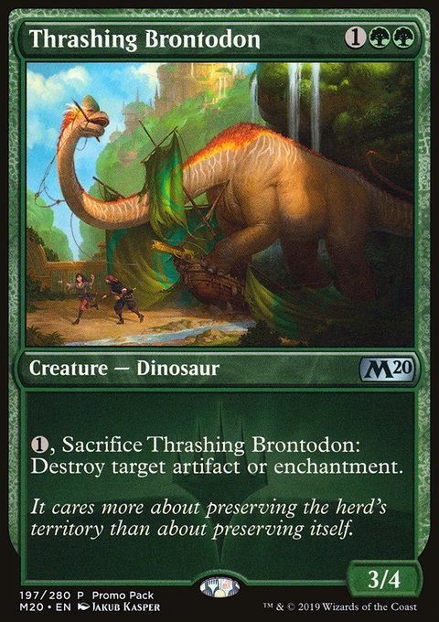 Thrashing Brontodon (Promo Pack) [Core Set 2020 Promos]