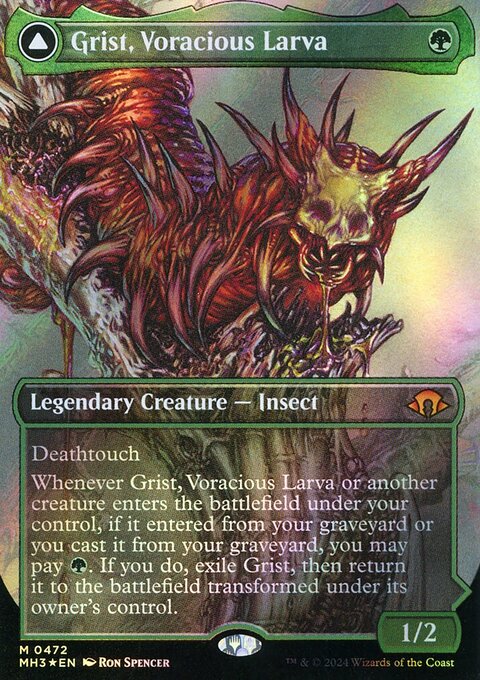 Grist, Voracious Larva // Grist, the Plague Swarm (Borderless) (Textured Foil) [Modern Horizons 3]
