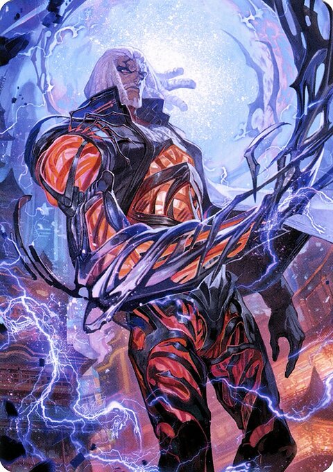 Tezzeret, Betrayer of Flesh Art Card (Gold-Stamped Signature) [Kamigawa: Neon Dynasty Art Series]