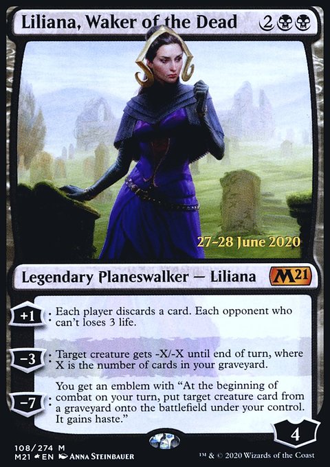 Liliana, Waker of the Dead [Core Set 2021 Prerelease Promos]