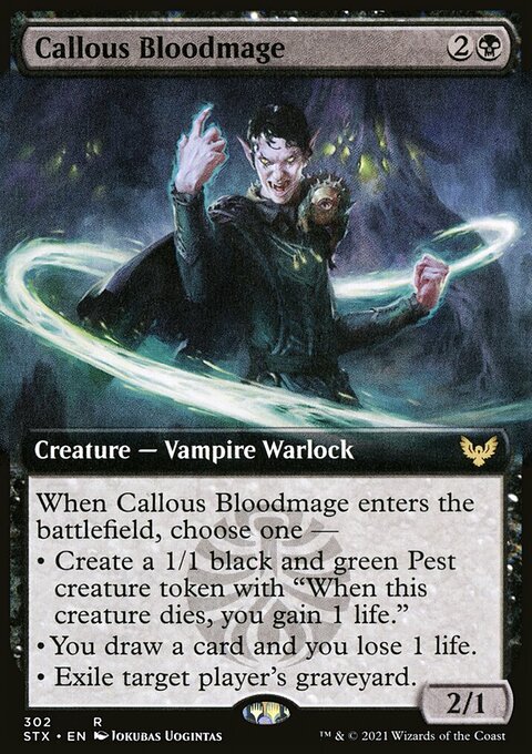 Callous Bloodmage (Extended Art) [Strixhaven: School of Mages]