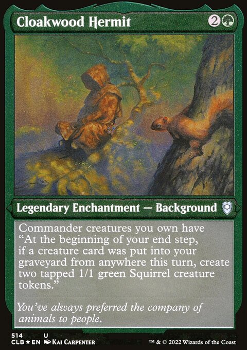 Cloakwood Hermit (Foil Etched) [Commander Legends: Battle for Baldur's Gate]