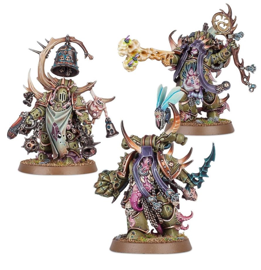 Warhammer 40,000: Malignant Plaguecaster, Noxious Blightbringer, and Plague Marine Champion (Chosen of Mortarion) - LOCAL PICK UP ONLY