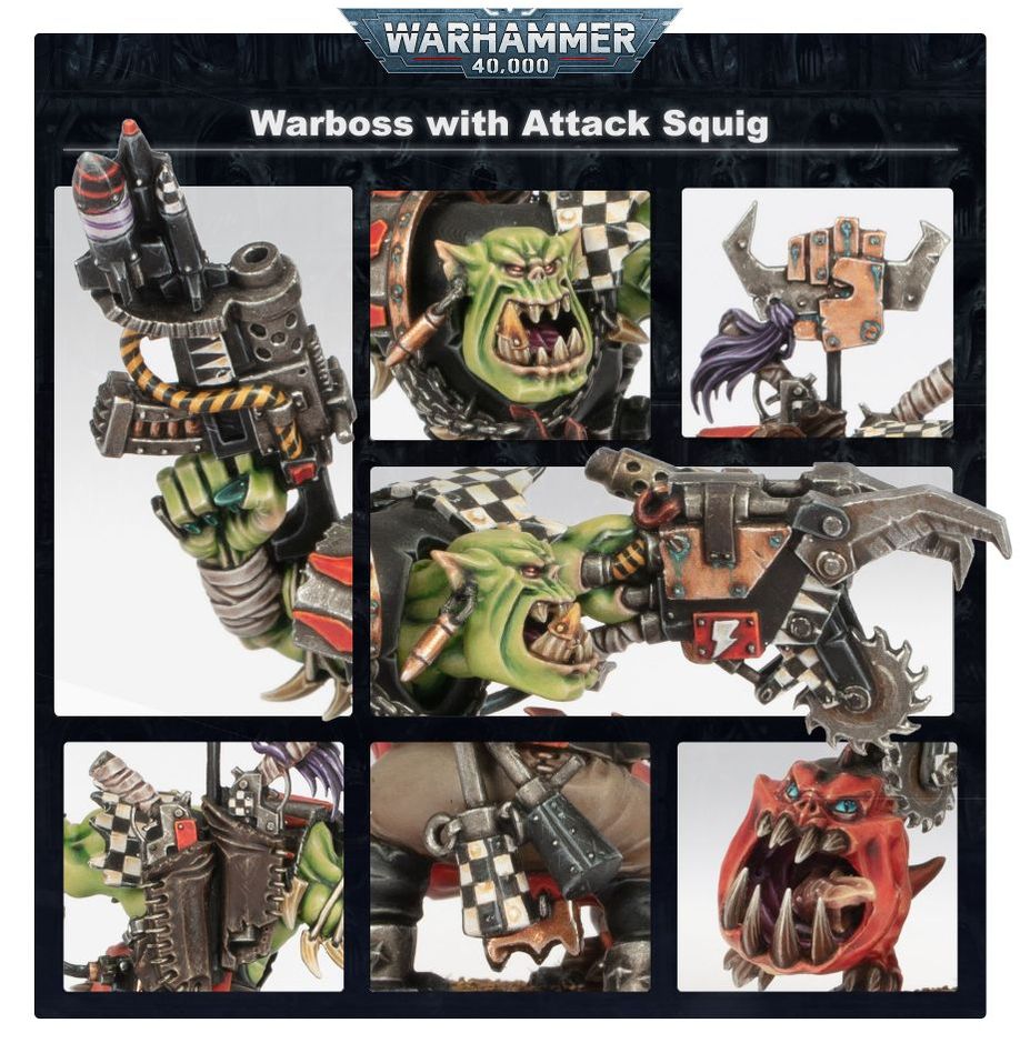 Warhammer 40,000: Orks - Ork Warboss with Attack Squig