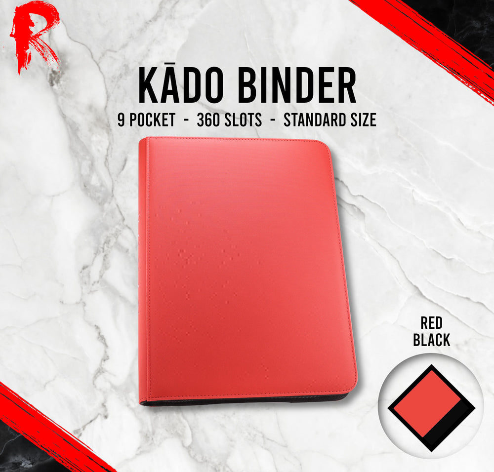 Kādo Binder - 9 Pocket Standard Zip Binder - Red