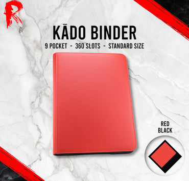 Kādo Binder - 9 Pocket Standard Zip Binder - Red