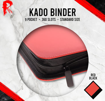 Kādo Binder - 9 Pocket Standard Zip Binder - Red
