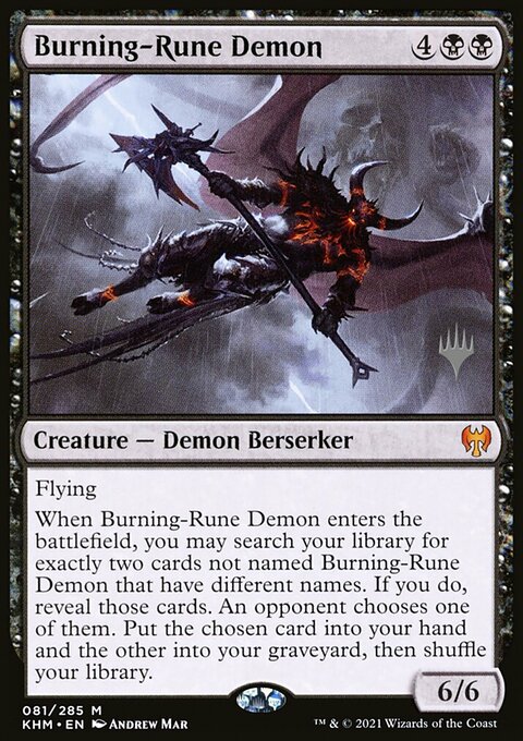 Burning-Rune Demon (Promo Pack) [Kaldheim Promos]
