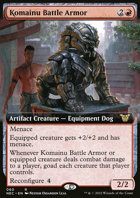 Komainu Battle Armor (Extended Art) [Kamigawa: Neon Dynasty Commander]