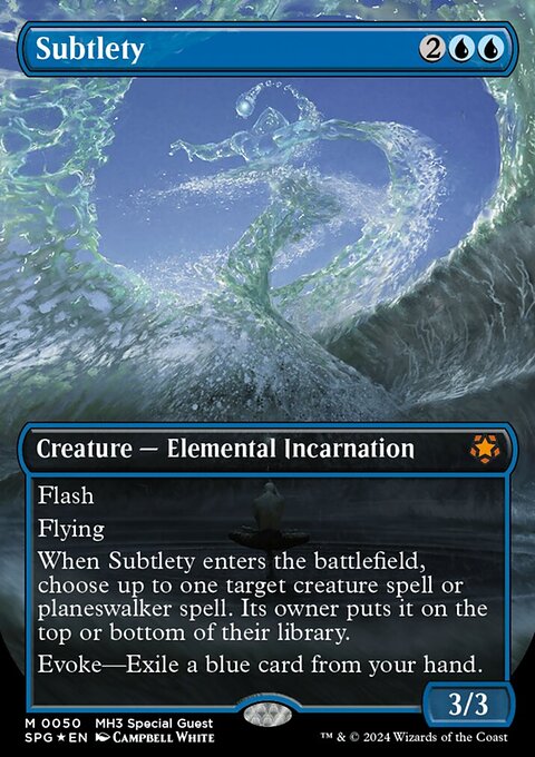 Subtlety (Borderless) (Textured Foil) [Modern Horizons 3 Special Guests]
