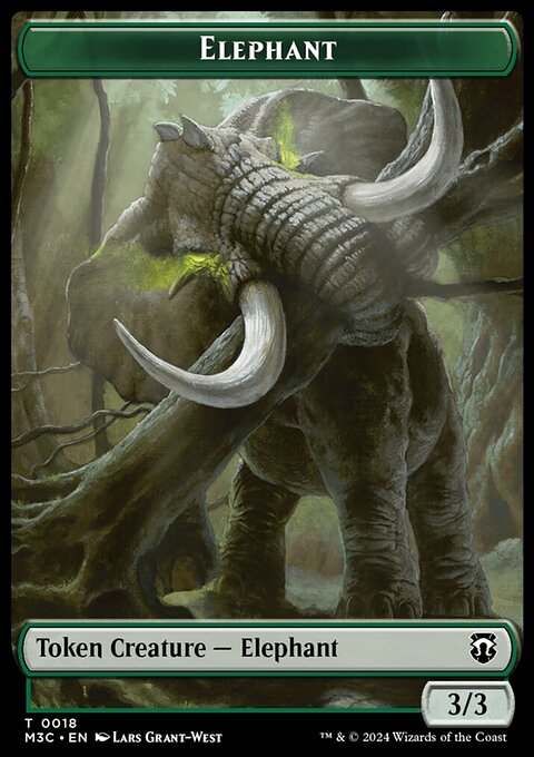 Elephant // Zombie Double-Sided Token [Modern Horizons 3 Commander Tokens]