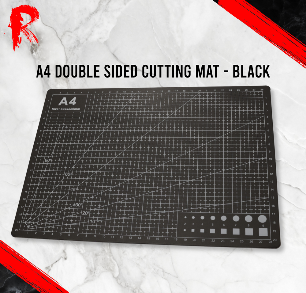 A4 Double Sided Cutting Mat - Black