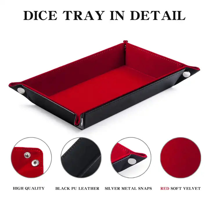 Velvet Folding Dice Tray - Red (7"x4") - Ronin Games