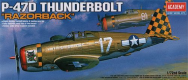Academy 1/72 P-47D "Razor-Back" Thunderbolt Plastic Model Kit