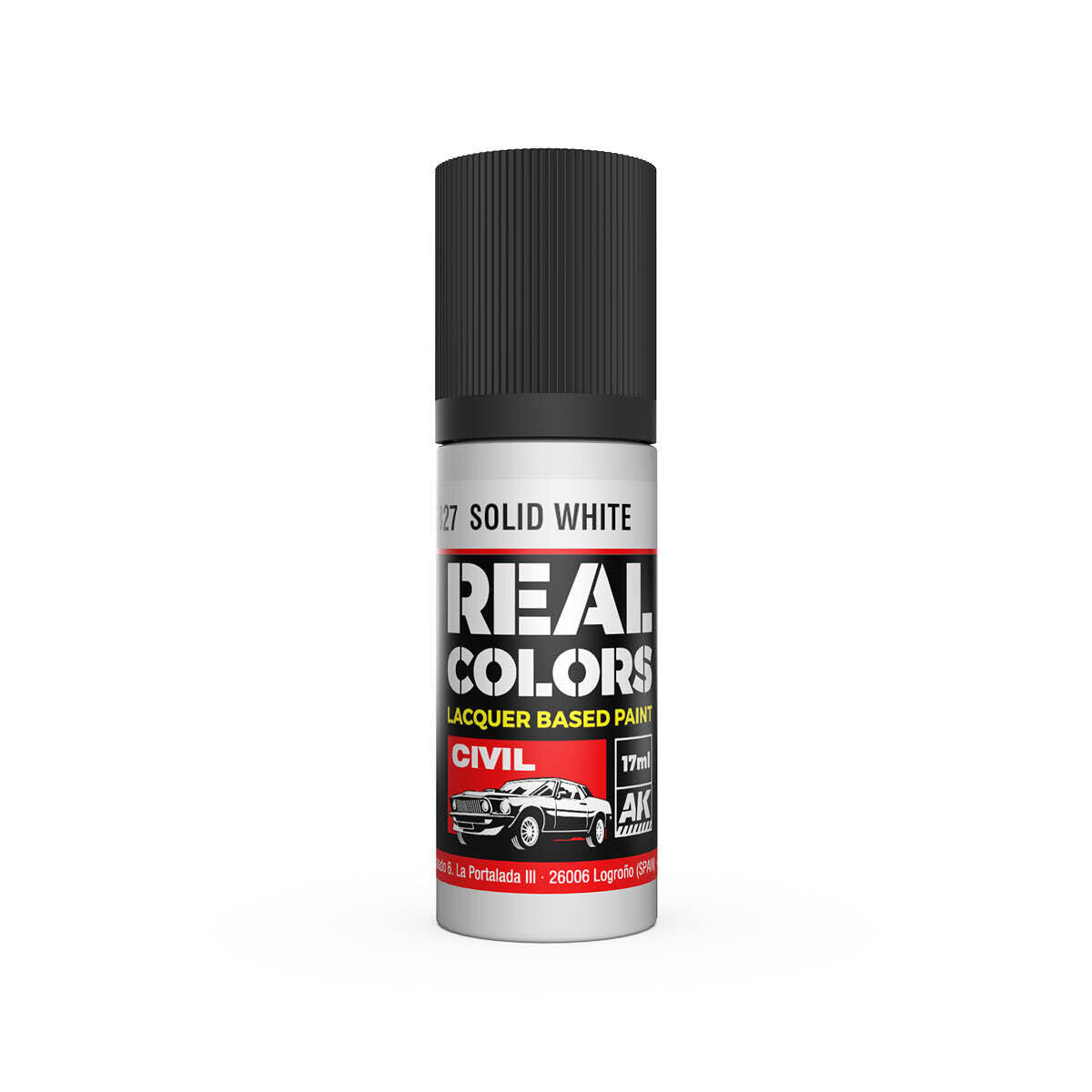 AK Interactive Real Colors: Solid White - 17ml Lacquer Paint