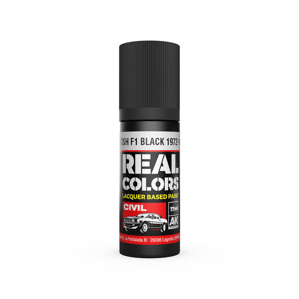 AK Interactive Real Colors: British F1 Black 1972-1986 - 17ml Lacquer Paint