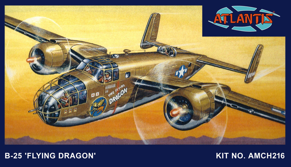 Atlantis 1/64 B-25 Flying Dragon with Swivel Stand Plastic Model Kit