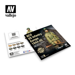 Vallejo Model Color Alpine NCO US Infantry Europe 1944-45 Acrylic Paint Set w/ Figure