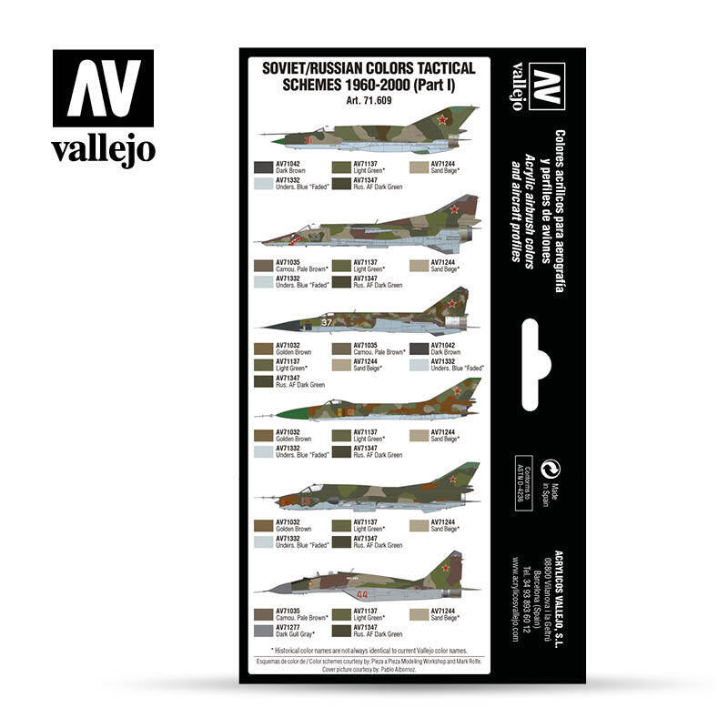 Vallejo Model Air Soviet / Russian Tactical Schemes 1960-2000 (Part I) (8) Acrylic Paint Set