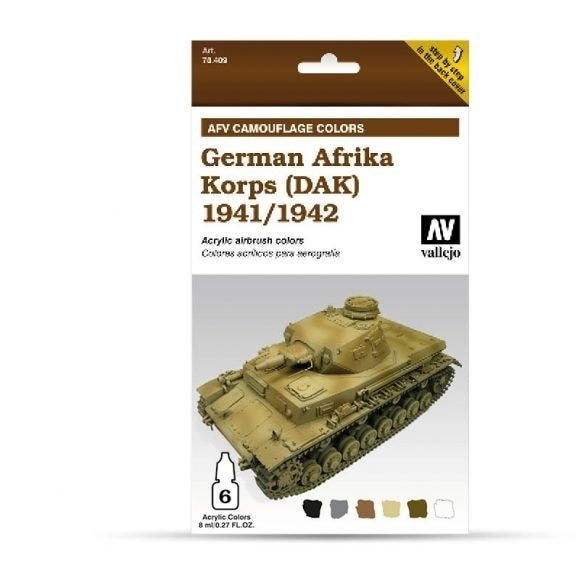Vallejo Model Air AFV Set German Afrika Korps 1942/1944 (DAK) 6 Colour Acrylic Paint Set