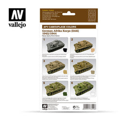 Vallejo Model Air AFV Set German Afrika Korps 1942/1944 (DAK) 6 Colour Acrylic Paint Set