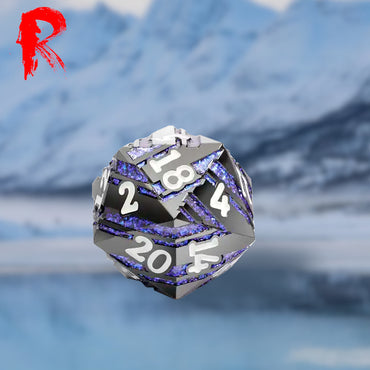 Arctic Fjord - Metal Large 33mm D20 - Ronin Games Dice