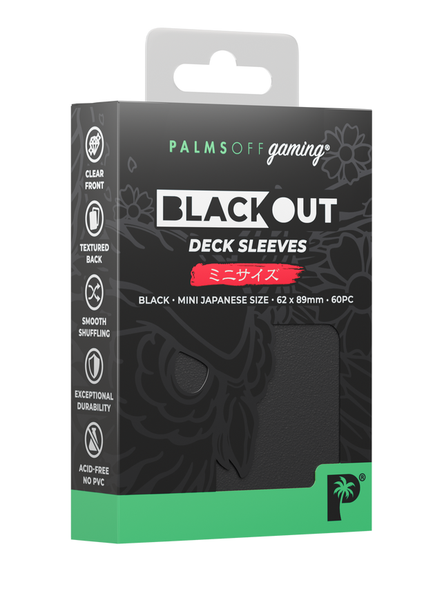 Blackout Deck Sleeves - Japanese Mini Size - Black