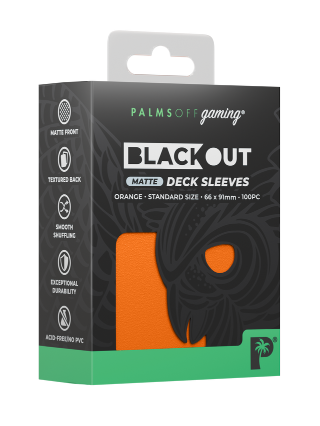 Blackout Deck Sleeves - Standard Size - Orange - Matte