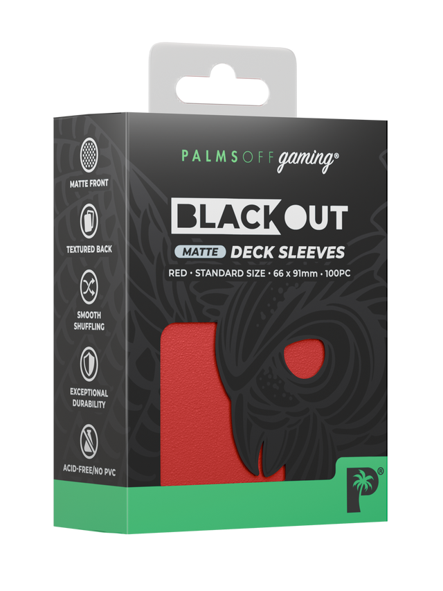 Blackout Deck Sleeves - Standard Size - Red - Matte