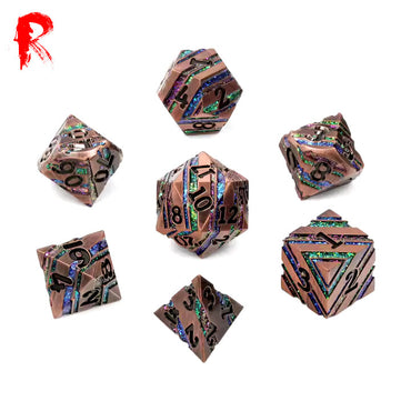 Old Bronze of the Bifrost - Metal 7 Dice Set - Ronin Games Dice