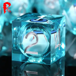 Blue Wizards' Eyes - Sharp Edge Liquid Core Eye Dice Set