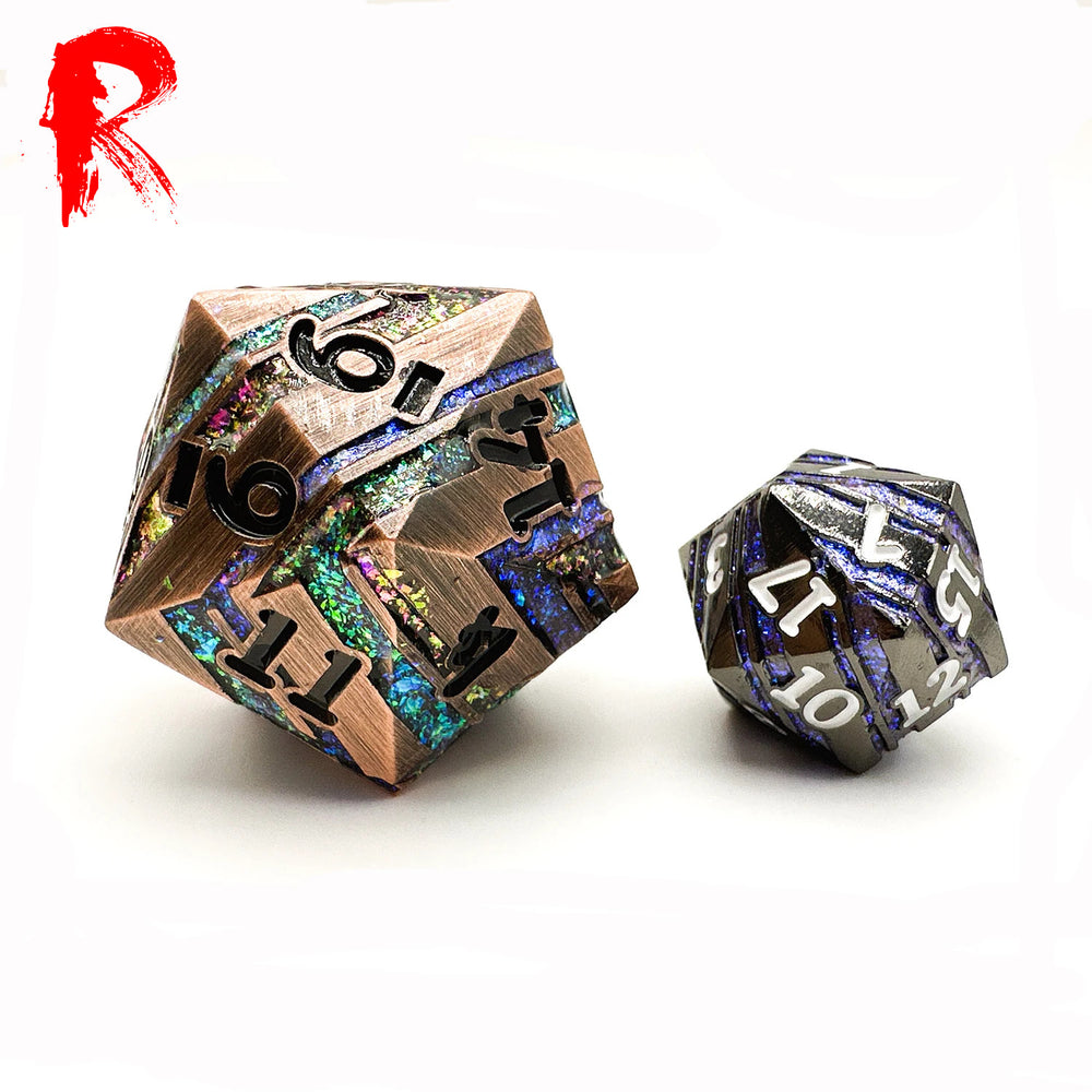 Old Bronze of the Bifrost - Metal Giant 33mm D20 - Ronin Games Dice