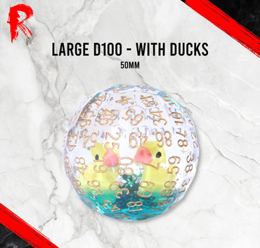 Large D100, 50mm - With Ducks Inside - Ronin Games Dice RD015