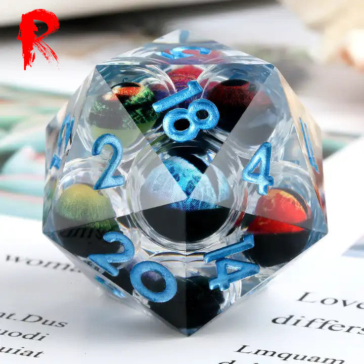 The Abomination - Large 33mm D20 Liquid Core Dragon Eyes - Ronin Games Dice