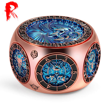 Eight-In-One Dice Spinner for D&D - Rose Gold and Blue