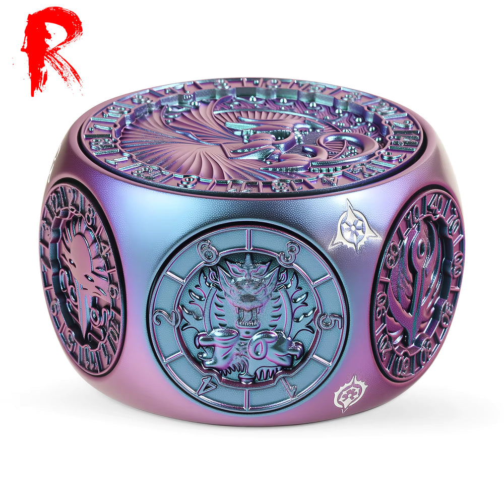 Eight-In-One Dice Spinner for D&D - Purple/Blue Chameleon Colour Shift