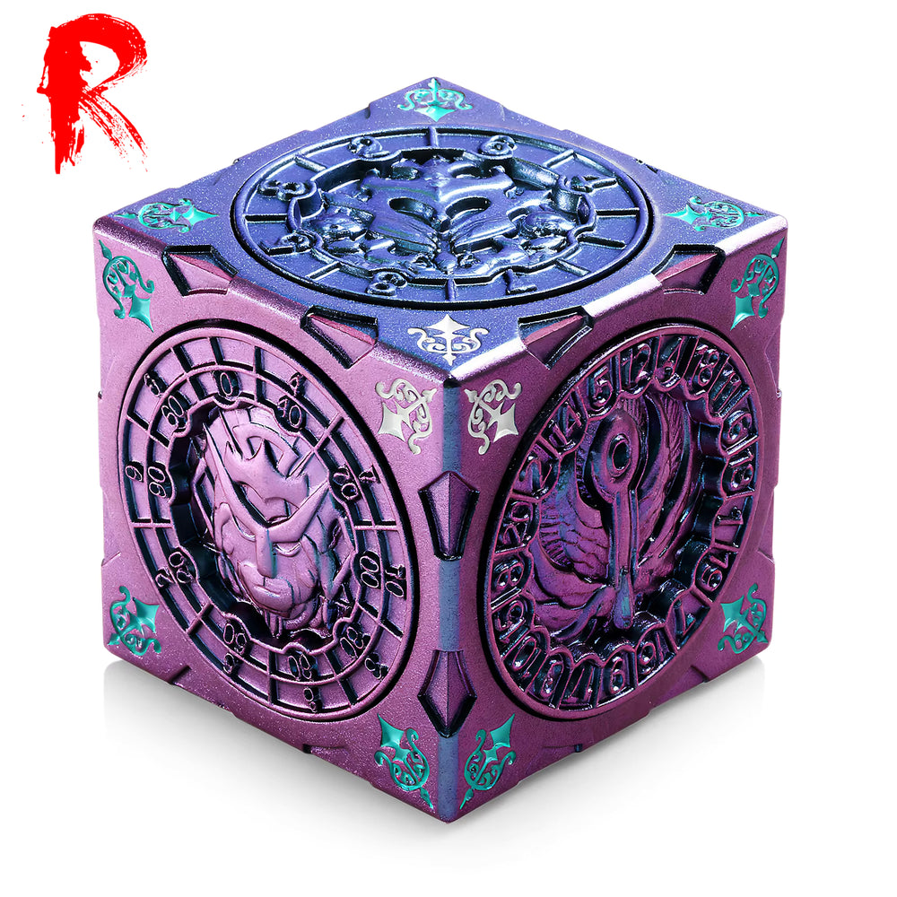 All-In-One Hexagon Spinner Dice Cube for D&D - Purple/Blue Chameleon Fidget Cube - Chimera Design