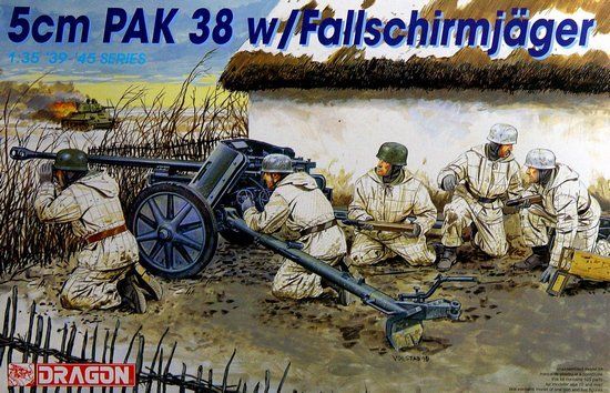 1/35 5cm PaK 38 w/Fallschirmjager Plastic Model Kit