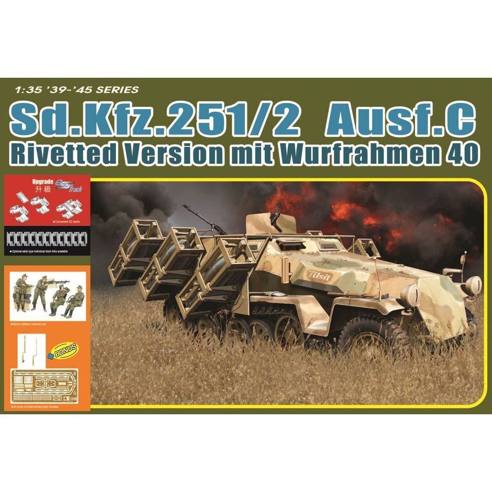 Dragon 1/35 Sd.Kfz.251 Ausf.C Rivetted Version mit Wurfrahmen 40 Plastic Model Kit