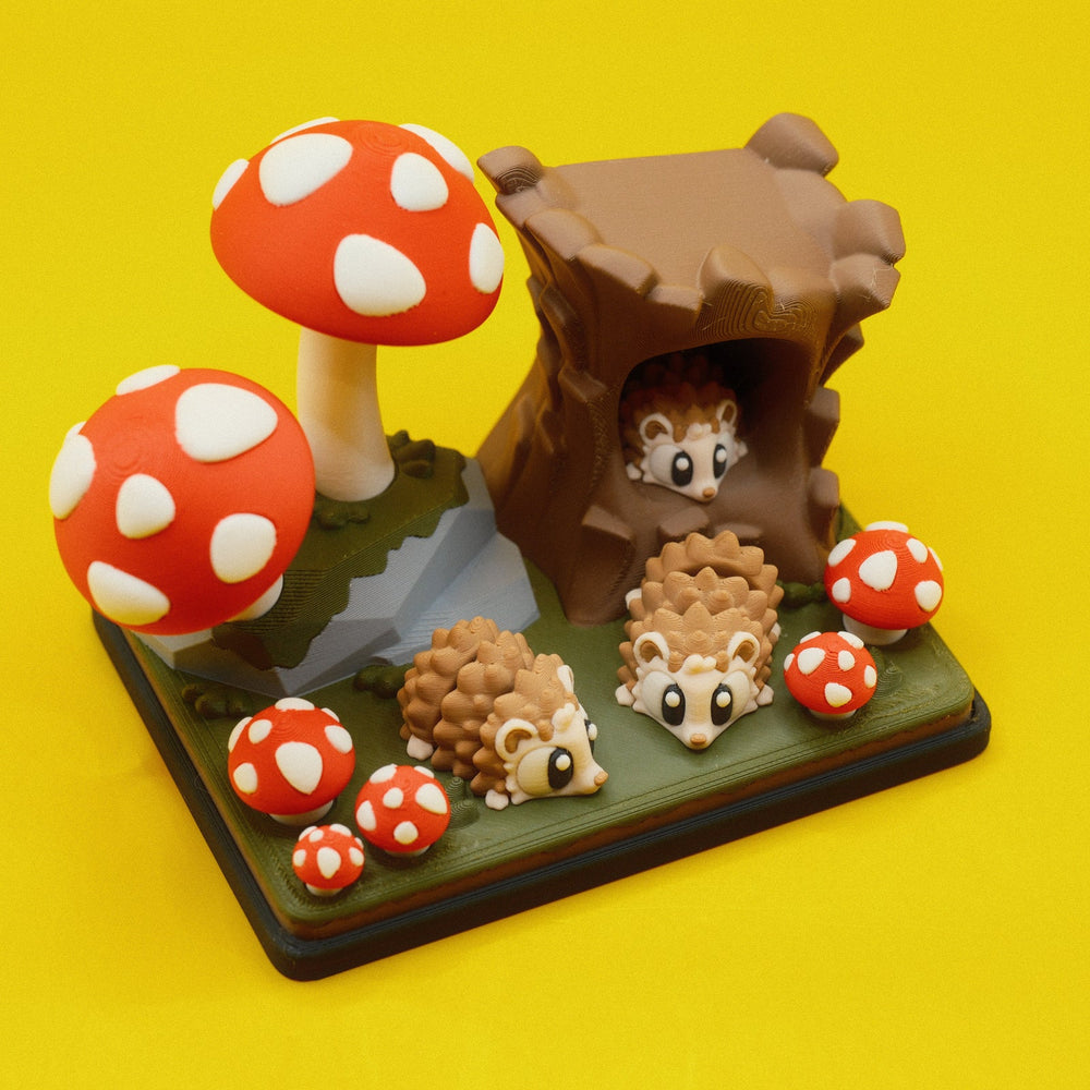 3D Printed Terarium Set - Hedgehog Mushroom Forest