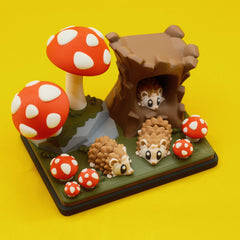3D Printed Terarium Set - Hedgehog Mushroom Forest