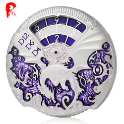 Roulette Spinner Dice - Purple and Silver - Ronin Games Dice