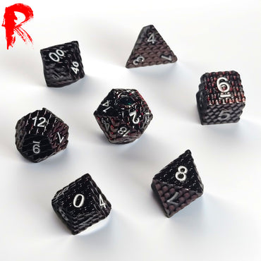 Dragon Scale Dice Dice Set - Dark Red - Ronin Games Dice MDE002