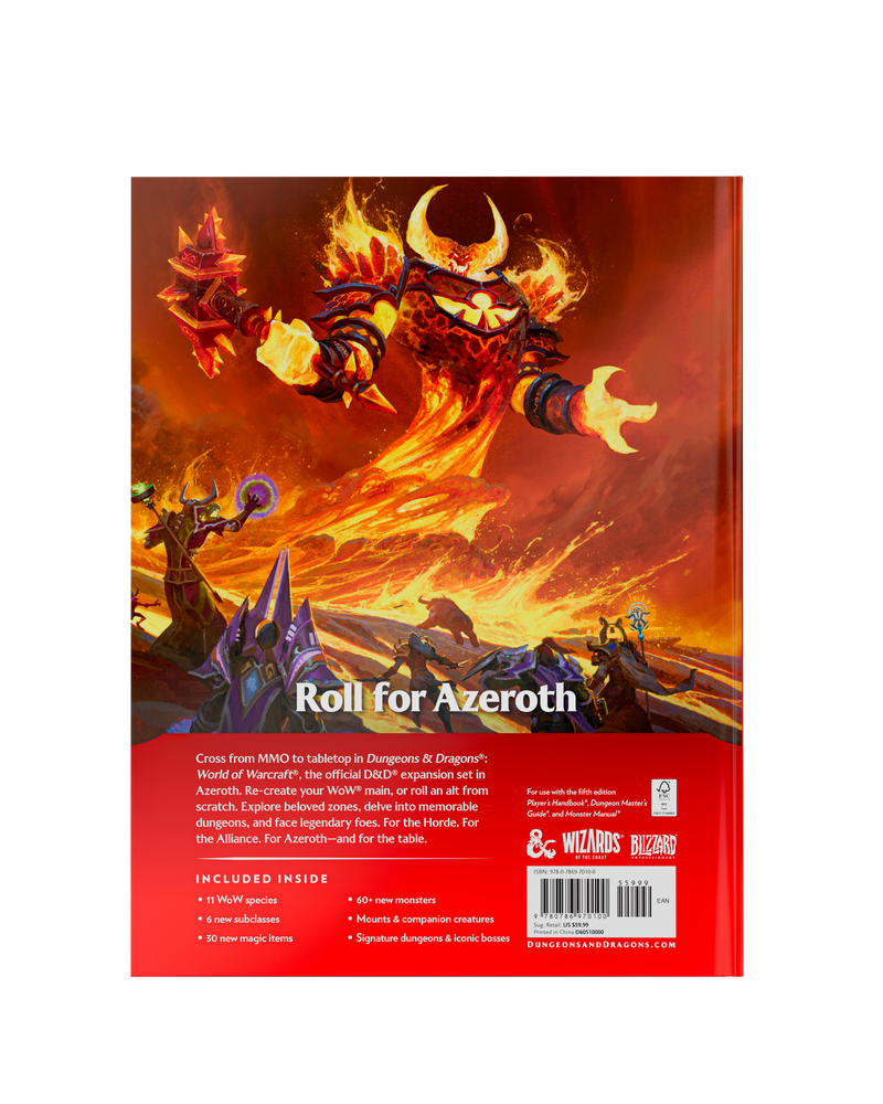 D&D World of Warcraft - Hard Cover - PRE-ORDER 17 NOV - LOCAL PICK UP ONLY